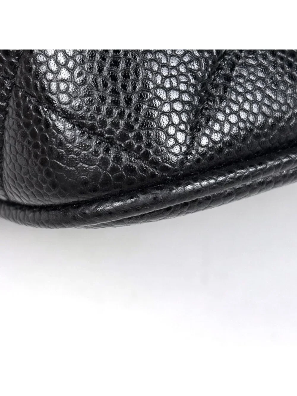 Chanel Reissue Tote Handbag CC Logo Caviar Leather Black